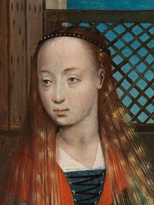 Detalj av St. Nicholas' veldedighet, fra St. Nicholas altertavle, ca. 1486-93 (olje på panel)