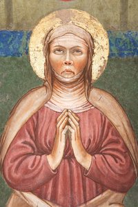 "Pinsen", detalj av jomfru Maria, ca. 1420 (fresco)