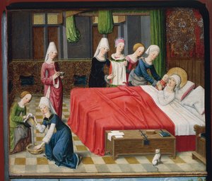 Jomfruens fødsel av Master of the Aachen Altar