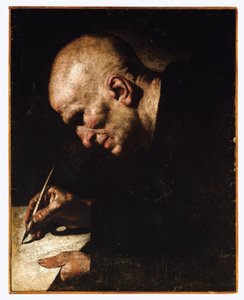 En munkeskribent av Master of the Annunciation to the Shepherds
