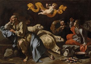 Bebudelsen til hyrdene av Master of the Annunciation to the Shepherds