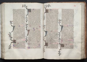 The Gotha Missal: Fol. 100r, tekst, ca. 1375. av Master of the Boqueteaux