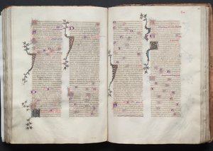 The Gotha Missal: Fol. 105v, tekst, ca. 1375. av Master of the Boqueteaux