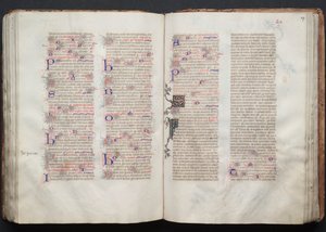 The Gotha Missal: Fol. 107r, tekst, ca. 1375. av Master of the Boqueteaux