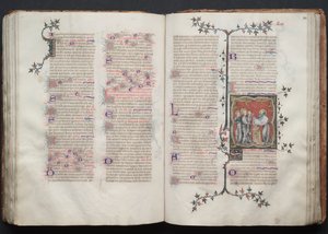 The Gotha Missal: Fol. 108r, Presentasjonen i tempelet, ca. 1375.