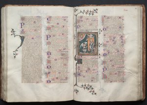 The Gotha Missal: Fol. 109v, tekst, ca. 1375. av Master of the Boqueteaux