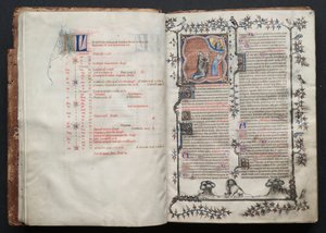 The Gotha Missal: Fol. 10v, tekst , ca. 1375. av Master of the Boqueteaux