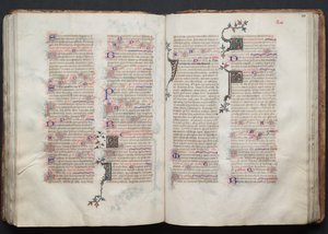 The Gotha Missal: Fol. 110v, tekst, ca. 1375. av Master of the Boqueteaux