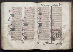 The Gotha Missal: Fol. 126v, tekst, ca. 1375. av Master of the Boqueteaux