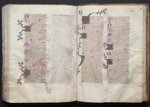 The Gotha Missal: Fol. 128v, tekst, ca. 1375. av Master of the Boqueteaux