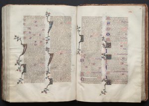 The Gotha Missal: Fol. 129v, tekst, ca. 1375. av Master of the Boqueteaux