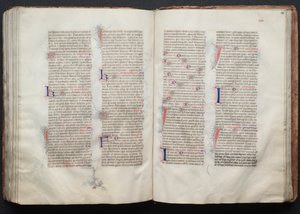 The Gotha Missal: Fol. 130v, tekst, ca. 1375. av Master of the Boqueteaux