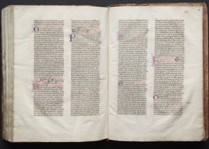The Gotha Missal: Fol. 152v, tekst, ca. 1375. av Master of the Boqueteaux