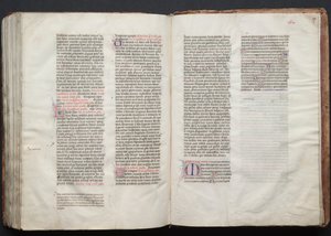 The Gotha Missal: Fol. 156v, tekst, ca. 1375. av Master of the Boqueteaux