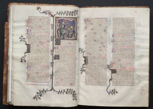 The Gotha Missal: Fol. 18r, tekst, ca. 1375. av Master of the Boqueteaux