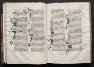The Gotha Missal: Fol. 28r, tekst, ca. 1375. av Master of the Boqueteaux
