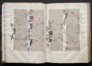 The Gotha Missal: Fol. 30v, tekst, ca. 1375. av Master of the Boqueteaux