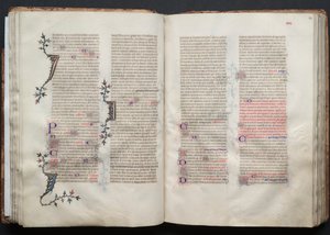 The Gotha Missal: Fol. 43r, tekst, ca. 1375. av Master of the Boqueteaux