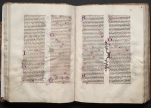 The Gotha Missal: Fol. 50v, tekst, ca. 1375. av Master of the Boqueteaux