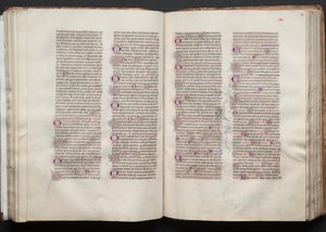 The Gotha Missal: Fol. 52v, tekst, ca. 1375. av Master of the Boqueteaux