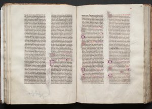 The Gotha Missal: Fol. 54v, tekst, ca. 1375. av Master of the Boqueteaux
