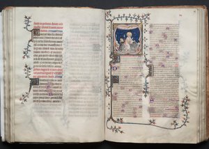 The Gotha Missal: Fol. 68v, tekst, ca. 1375. av Master of the Boqueteaux