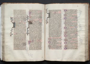 The Gotha Missal: Fol. 73r, tekst, ca. 1375. av Master of the Boqueteaux