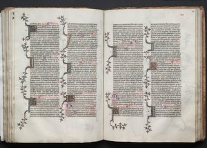 The Gotha Missal: Fol. 84v, tekst, ca. 1375. av Master of the Boqueteaux