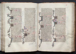 The Gotha Missal: Fol. 91v, tekst, ca. 1375. av Master of the Boqueteaux