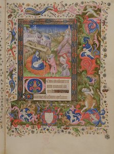 Legg til 29433 f.56 Nativity, from a Book of Hours, c.1407 (vellum) (se også 16338 & 16339)