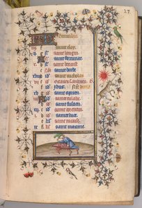 Timer for Karl den adelige, konge av Navarra 1361-1425: fol. 12. desember, ca. 1405. av Master of the Brussels Initials and Associates