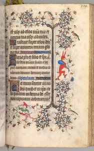 Timer for Karl den adelige, konge av Navarra 1361-1425: fol. 194r, tekst, ca. 1405. av Master of the Brussels Initials and Associates