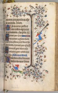 Timer for Karl den adelige, konge av Navarra 1361-1425: fol. 200r, tekst, ca. 1405. av Master of the Brussels Initials and Associates