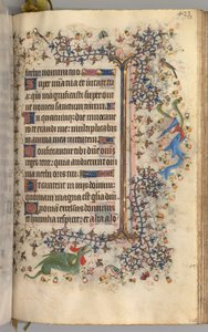 Timer for Karl den adelige, konge av Navarra 1361-1425: fol. 206r, tekst, ca. 1405. av Master of the Brussels Initials and Associates