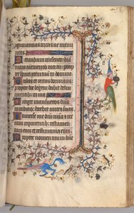 Timer for Karl den adelige, konge av Navarra 1361-1425: fol. 221r, tekst, ca. 1405. av Master of the Brussels Initials and Associates