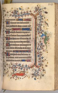 Timer for Karl den adelige, konge av Navarra 1361-1425: fol. 229r, tekst, ca. 1405. av Master of the Brussels Initials and Associates