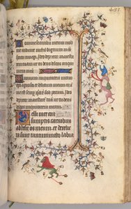 Timer for Karl den adelige, konge av Navarra 1361-1425: fol. 236r, tekst, ca. 1405. av Master of the Brussels Initials and Associates