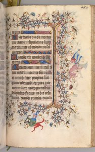 Timer for Karl den adelige, konge av Navarra 1361-1425: fol. 239r, tekst, ca. 1405. av Master of the Brussels Initials and Associates