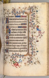 Timer for Karl den adelige, konge av Navarra 1361-1425: fol. 242r, tekst, ca. 1405. av Master of the Brussels Initials and Associates
