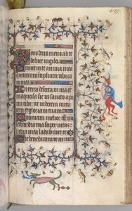 Timer for Karl den adelige, konge av Navarra 1361-1425: fol. 244r, tekst, ca. 1405. av Master of the Brussels Initials and Associates