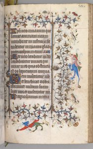 Timer for Karl den adelige, konge av Navarra 1361-1425: fol. 245r, tekst, ca. 1405. av Master of the Brussels Initials and Associates
