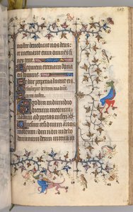 Timer for Karl den adelige, konge av Navarra 1361-1425: fol. 246r, tekst, ca. 1405. av Master of the Brussels Initials and Associates