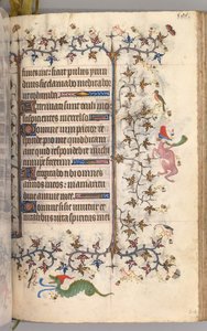 Timer for Karl den adelige, konge av Navarra 1361-1425: fol. 247r, tekst, ca. 1405. av Master of the Brussels Initials and Associates