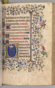 Timer for Karl den adelige, konge av Navarra 1361-1425: fol. 260r, Den Hellige Ånd, ca. 1405. av Master of the Brussels Initials and Associates