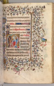 Timer for Karl den adelige, konge av Navarra 1361-1425: fol. 265r, St. Andrew, ca. 1405. av Master of the Brussels Initials and Associates