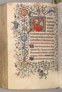 Timer for Karl den adelige, konge av Navarra 1361-1425, fol. 275v, St. Vincent, ca. 1405. av Master of the Brussels Initials and Associates