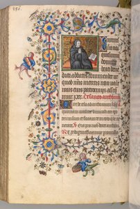 Timer for Karl den adelige, konge av Navarra 1361-1425, fol. 287vr, St. Benoit, ca. 1405. av Master of the Brussels Initials and Associates