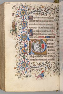 Timer for Karl den adelige, konge av Navarra 1361-1425, fol. 288v, St. Hervard , ca. 1405. av Master of the Brussels Initials and Associates