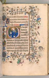 Timer for Karl den adelige, konge av Navarra 1361-1425, fol. 291v, St. Louis, ca. 1405. av Master of the Brussels Initials and Associates
