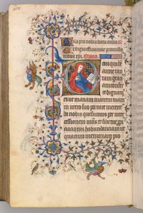 Timer for Karl den adelige, konge av Navarra 1361-1425, fol. 295v, St. Anne, ca. 1405. av Master of the Brussels Initials and Associates